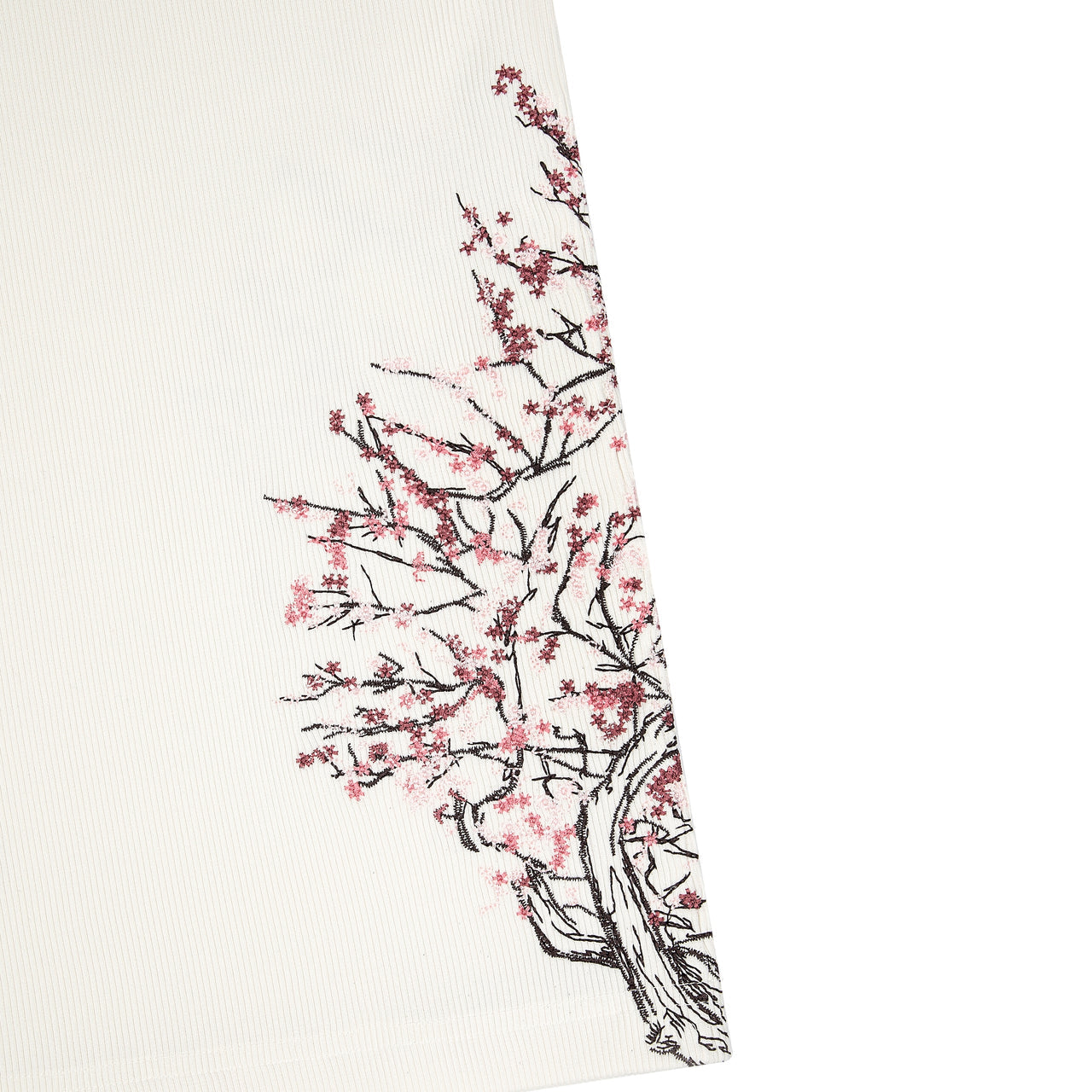 Sleeve with cherry blossom design on a white background
